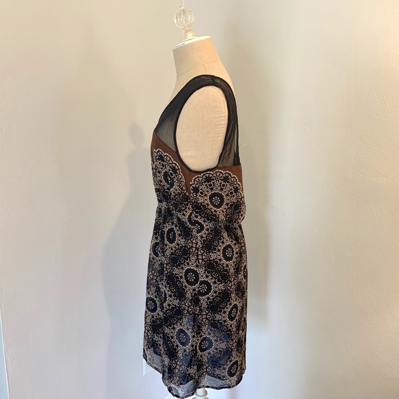 Black Mesh Sleeve Mini Dress - Picture 2 of 6